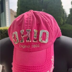 Pink Ohio Embroidered Cap